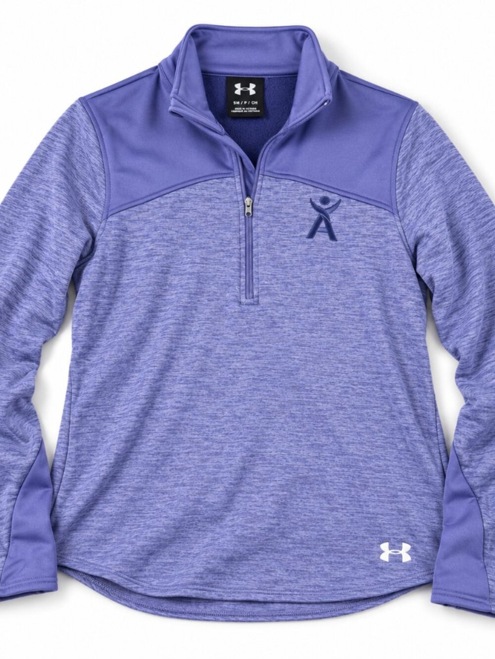 Under Armour Womens M 1/4 Zip Pullover Purple Heather Long Sleeve Athletic Top